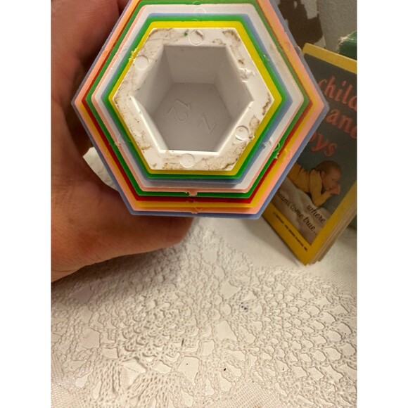 Vintage 1953 Child Guidance Nesting Hexagon Animal Blocks Complete W/Box & Book - Picture 8 of 10